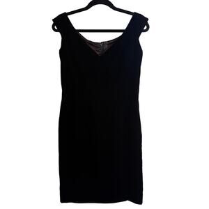 Vintage Victor Costa Black Velvet Cocktail Dress Saks Fifth Avenue Size 10